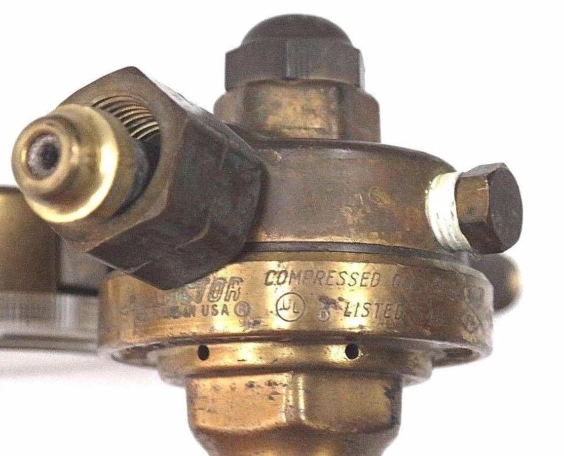 Used VICTOR EQUIPMENT S510A COMPRESSED GAS REGULATOR 304161, 350PSI W/ GAUGE