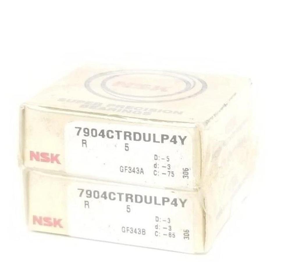 Used SET OF 2 F/S NSK 7904CTRDULP4Y SUPER PRECISION ANGULAR CONTACT BEARINGS