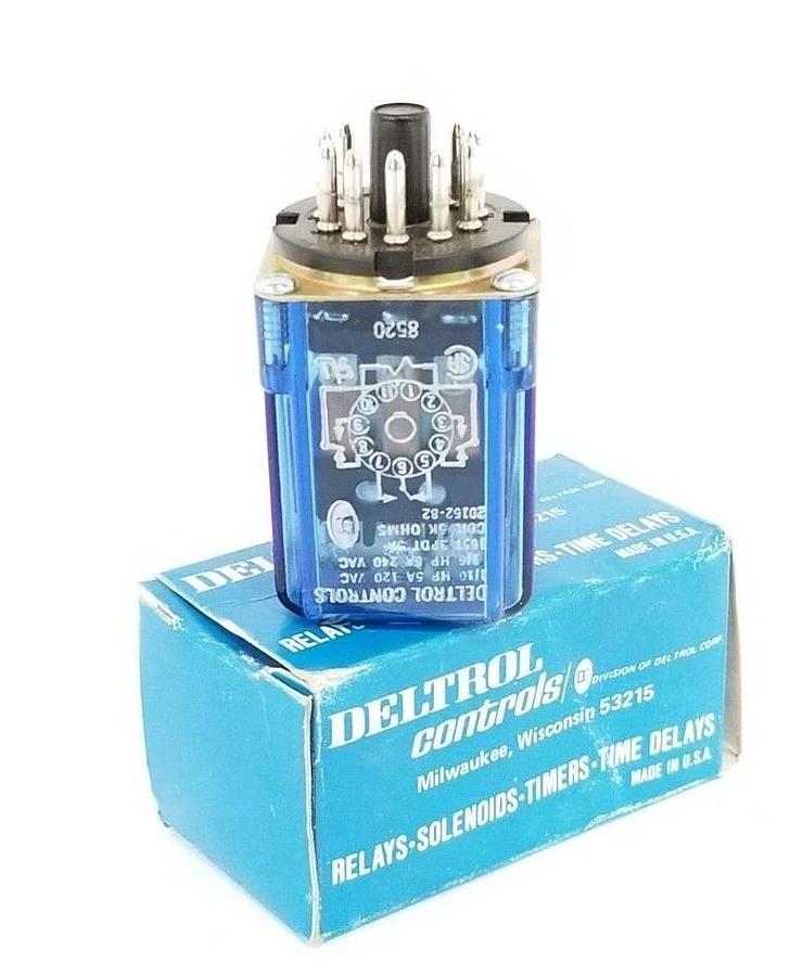 NIB DELTROL CONTROLS 60162-82 RELAY 6016282, 3PDT, 5A, COIL 5K OHMS