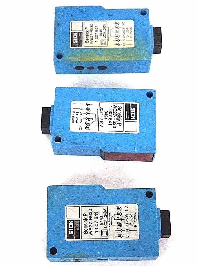 Used SICK OPTIC WE27-R630 PHOTOELECTRIC STATUS INDICATOR 24-240V 2VA - LOT OF 3