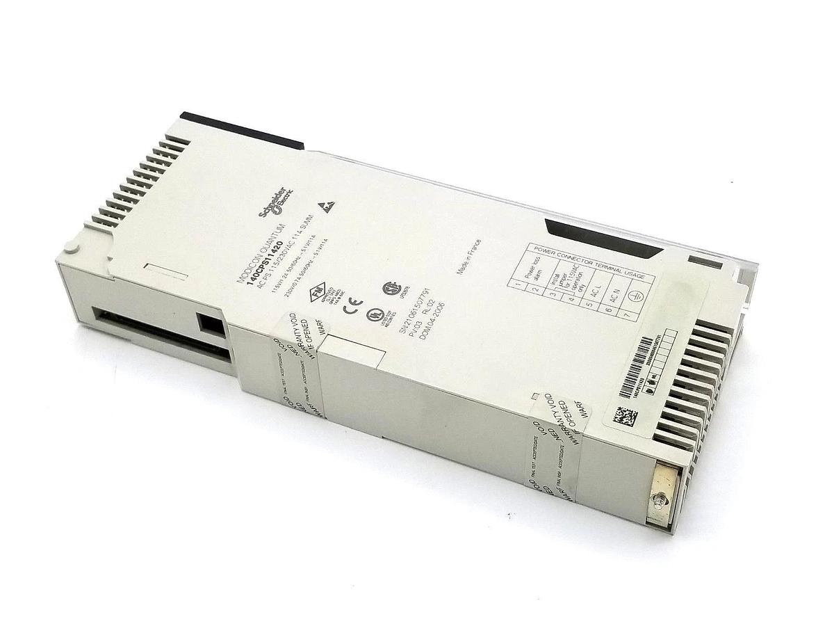Used SCHNEIDER MODICON QUANTUM 140-CPS-114-20 PV:03 RL:02 AC POWER SUPPLY 140CPS11420