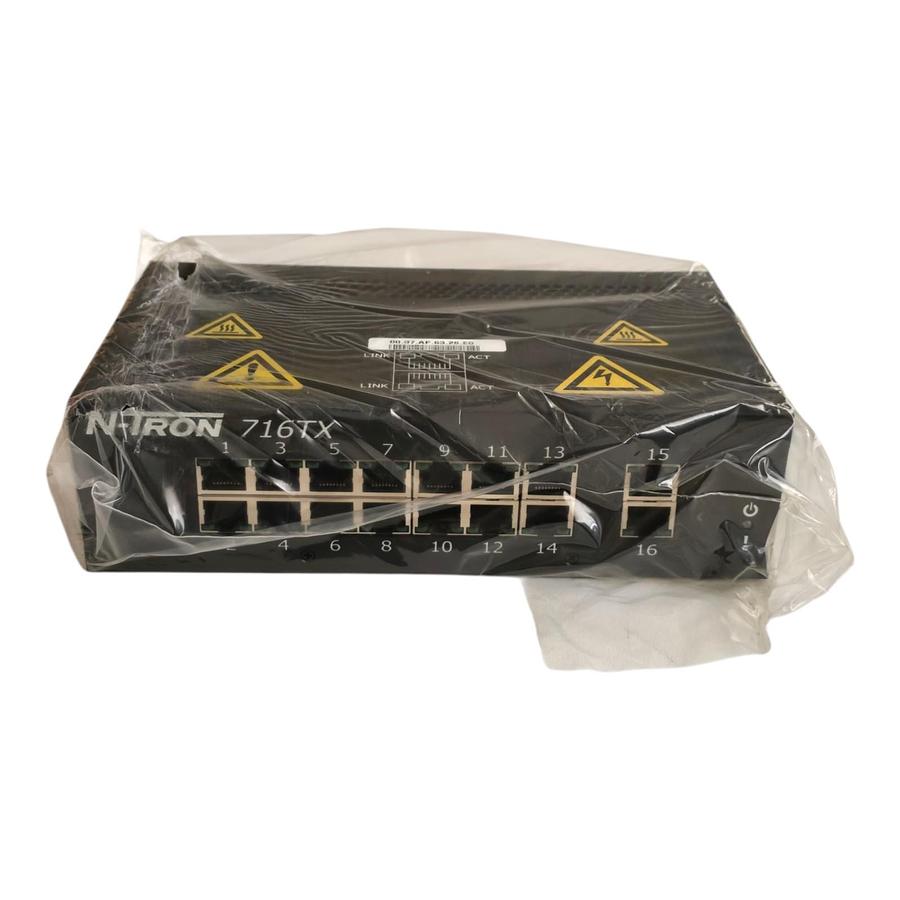 Used Red Lion N-Tron 716TX Managed Industrial Ethernet Switch 16-Port 10/100BaseTX
