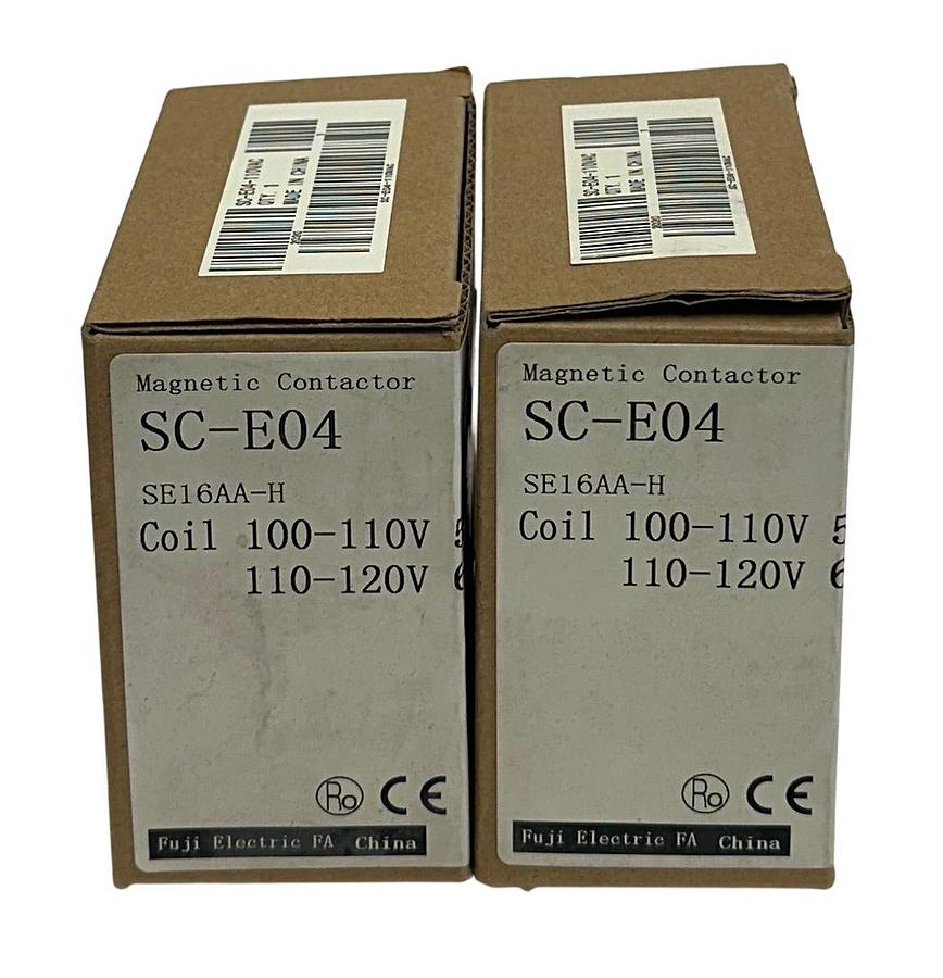 Used 2 FUJI ELECTRIC SC-E04-110VAC / SC-E04P-110VAC / SC-E04 CONTACTORS SE16AA-H NSMP