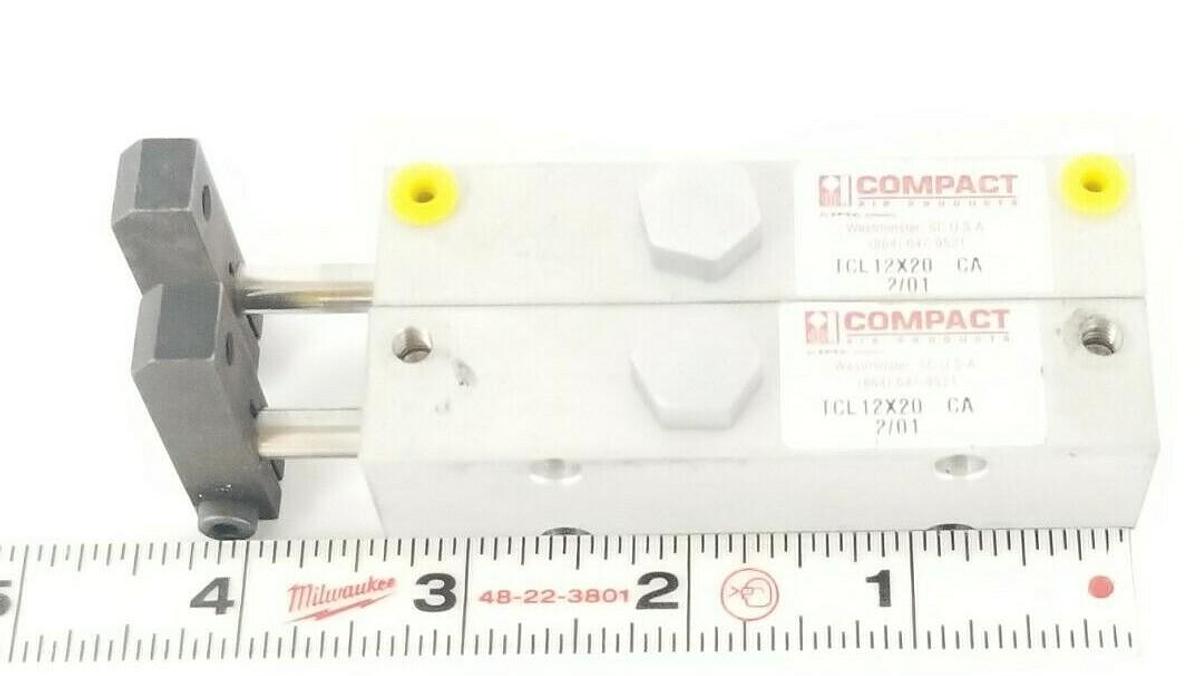 Used LOT OF 2 ITT COMPACT AIR TCL12X20-CA CYLINDERS TCL12X20CA