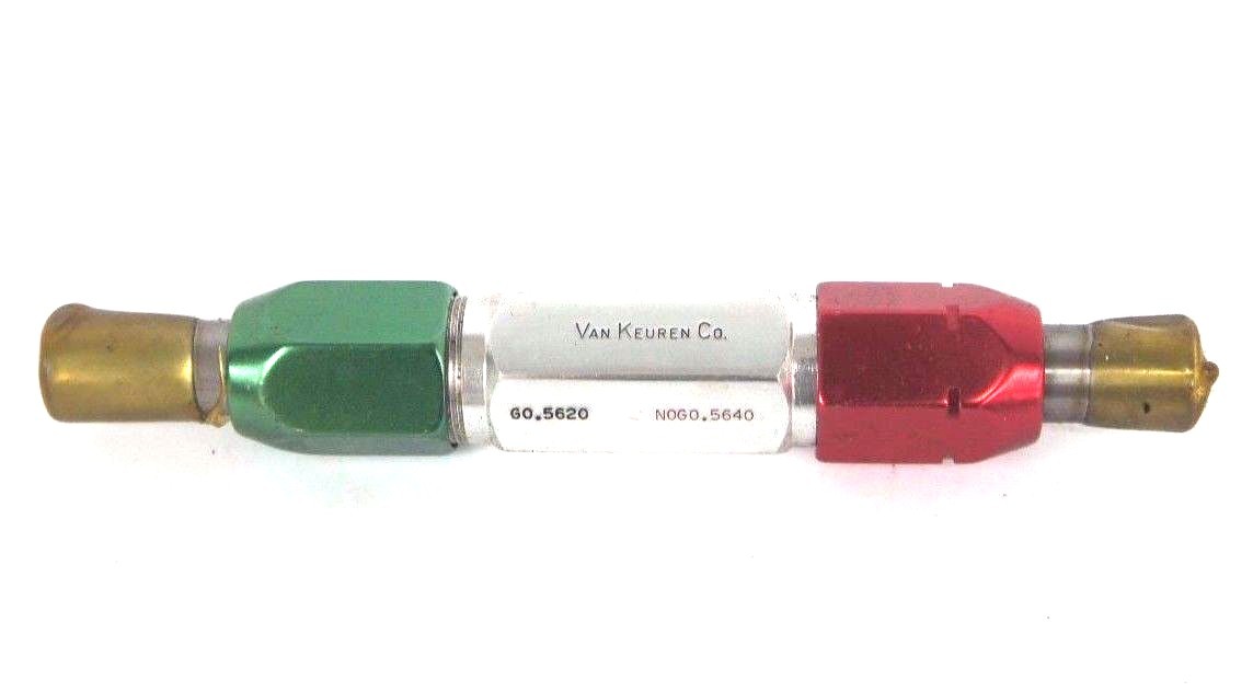 Used VAN KEUREN CO G-2-1064 PLUG GAGE GO 0.5620MM NO GO 0.5640MM
