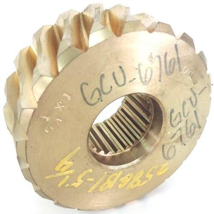 Used 5-1/4 X 1 BRASS WORM GEAR 258GB1-5-1/4, 21 TOOTH 1-1/2" I.D, 4" O.D, GCU-6761