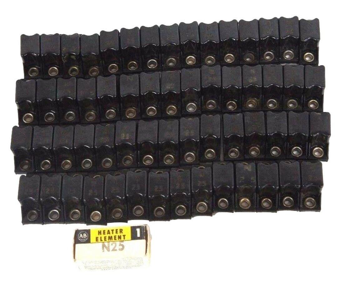 Used LOT OF 60 ALLEN BRADLEY N25 OVERLOAD THERMAL UNIT HEATING ELEMENTS