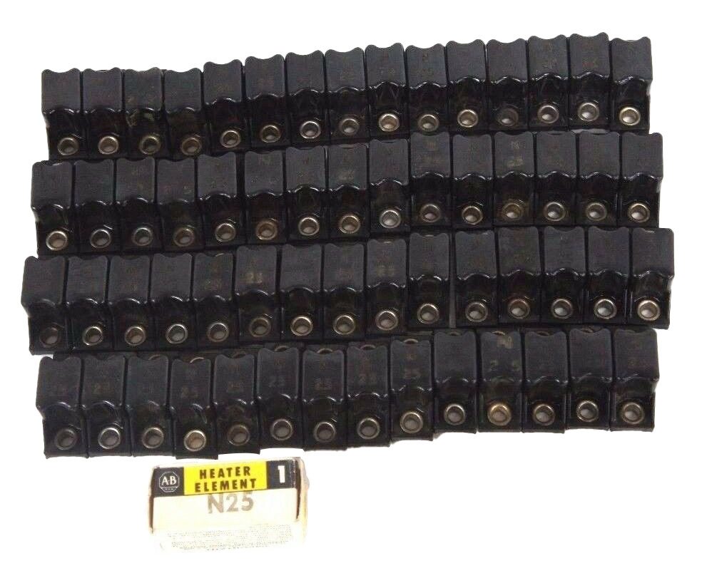 Used LOT OF 60 ALLEN BRADLEY N25 OVERLOAD THERMAL UNIT HEATING ELEMENTS