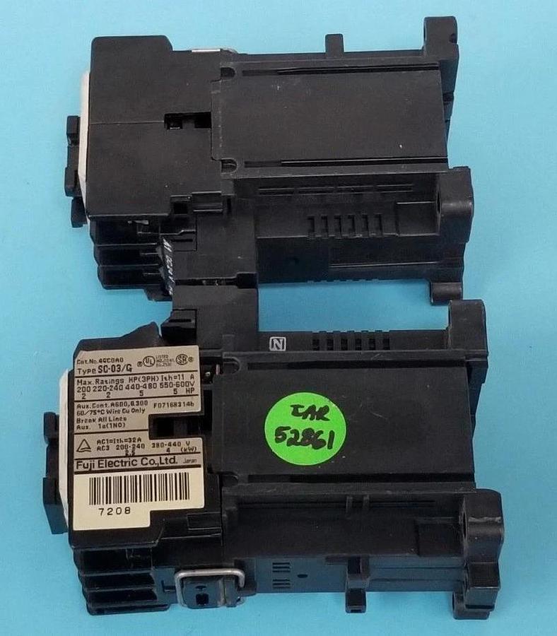 Used LOT OF 2 FUJI ELECTRIC SC-03/G CONTACTORS 11A, CAT NO 4GC0A, SC03G