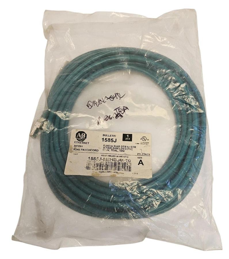 Used NEW ALLEN BRADLEY 1585J-M8HBJM-10 ETHERNET MEDIA RJ45 PATCHCORD SER. A