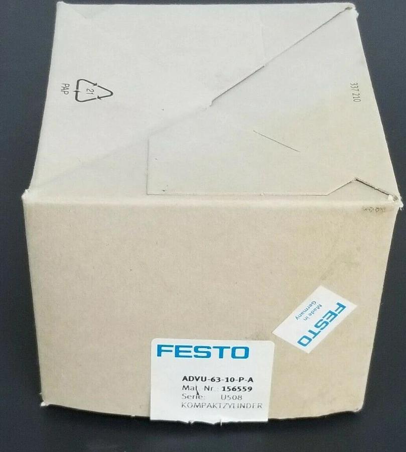 Used NIB FESTO ADVU-63-10-P-A COMPACT CYLINDER MAT. NR. 156559 SERIE: U508