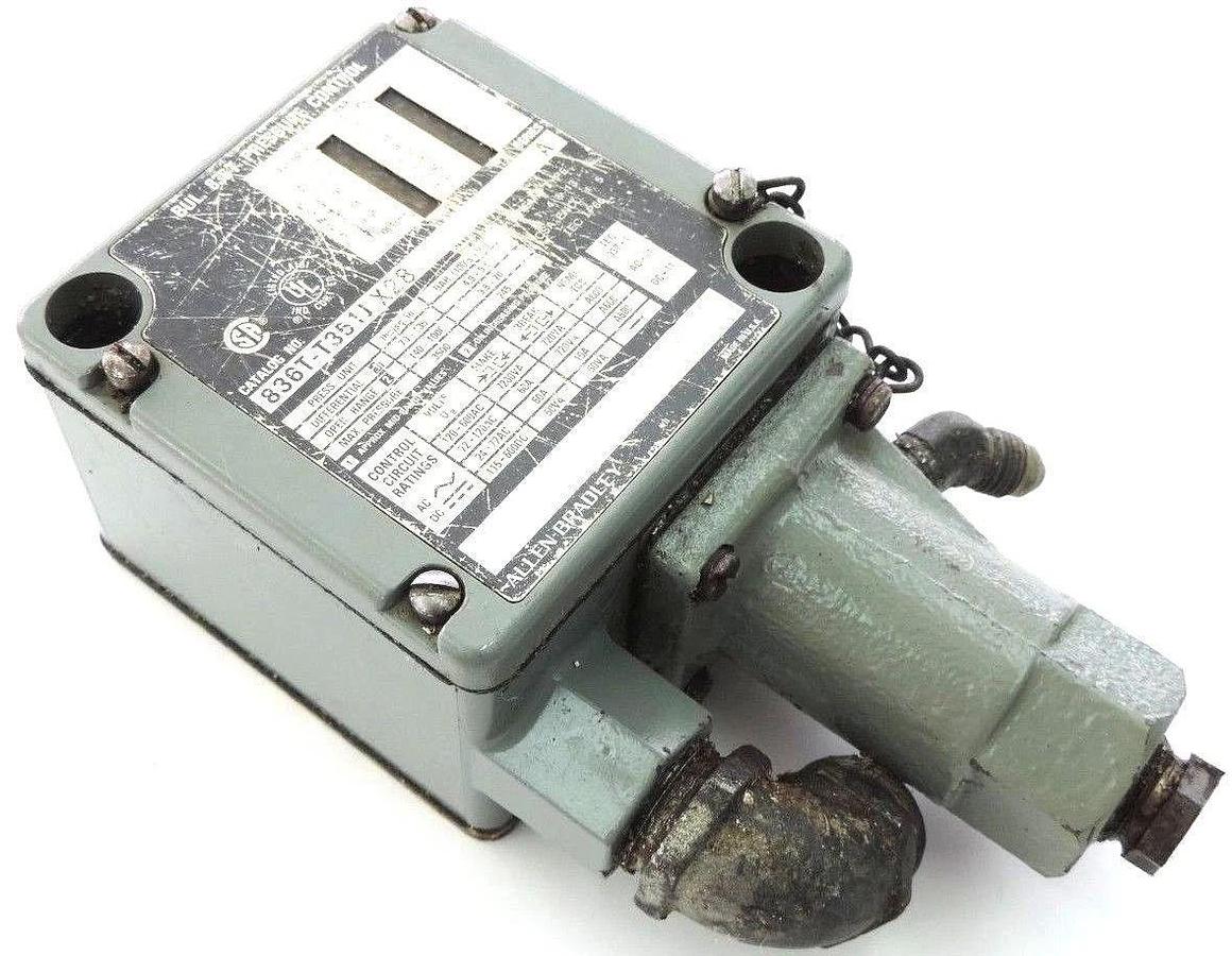 Used ALLEN BRADLEY 836T-T351JX28, SER. A PRESSURE CONTROL SWITCH 600VAC MAX 5A MAX
