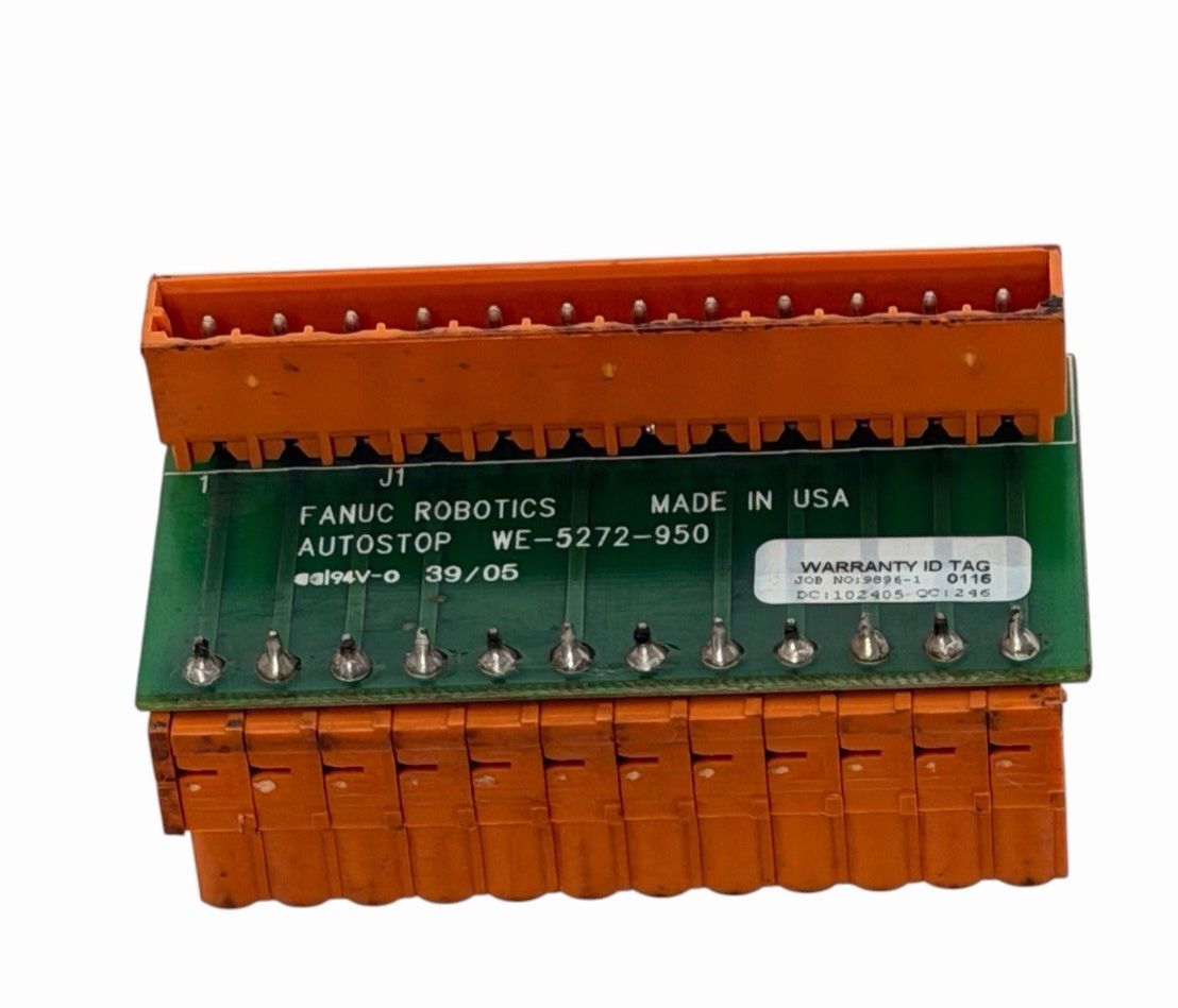 Used FANUC WE-5272-950 AUTOSTOP CIRCUIT BOARD 12 PIN TERMINAL WE5272950