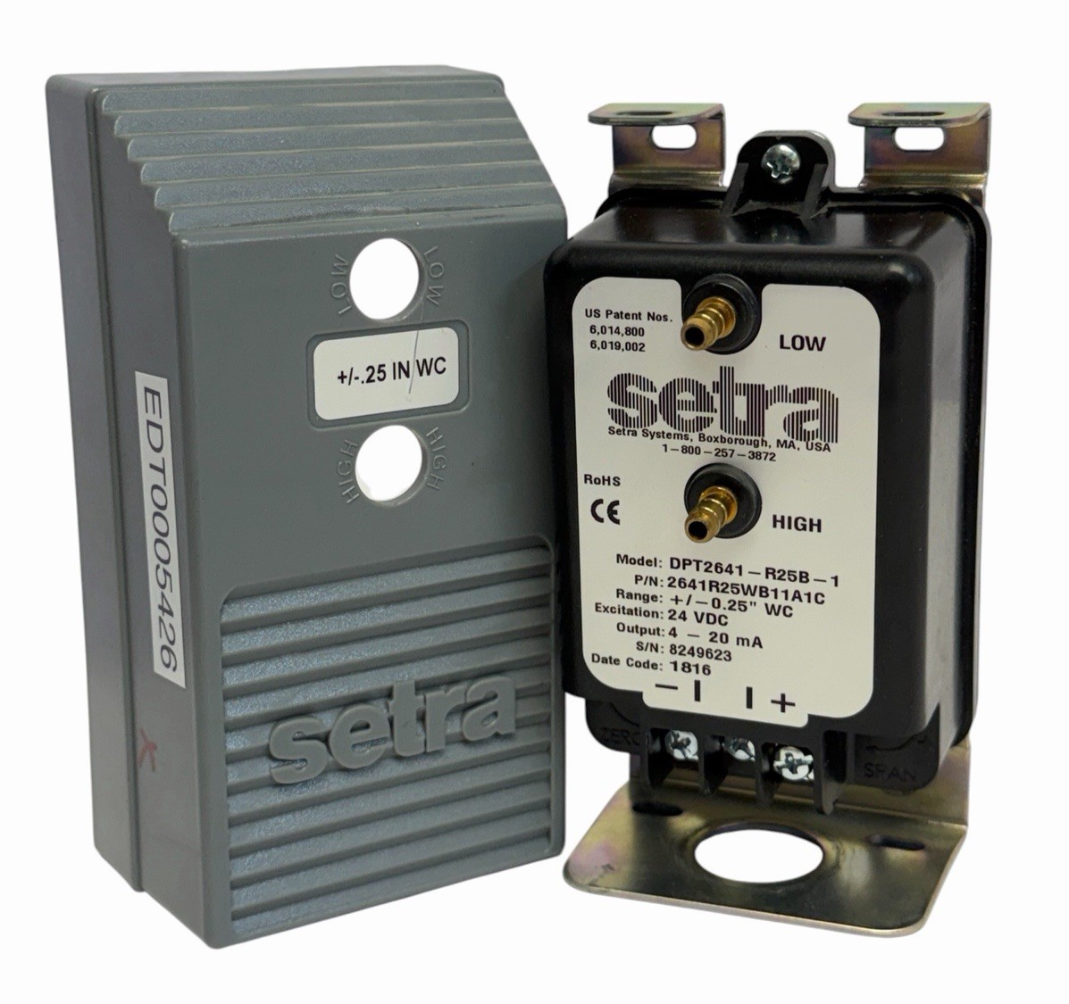 Used SETRA DPT2641-R25B-1 PRESSURE TRANSDUCER 4-20MA 24VDC DPT2641R25B1