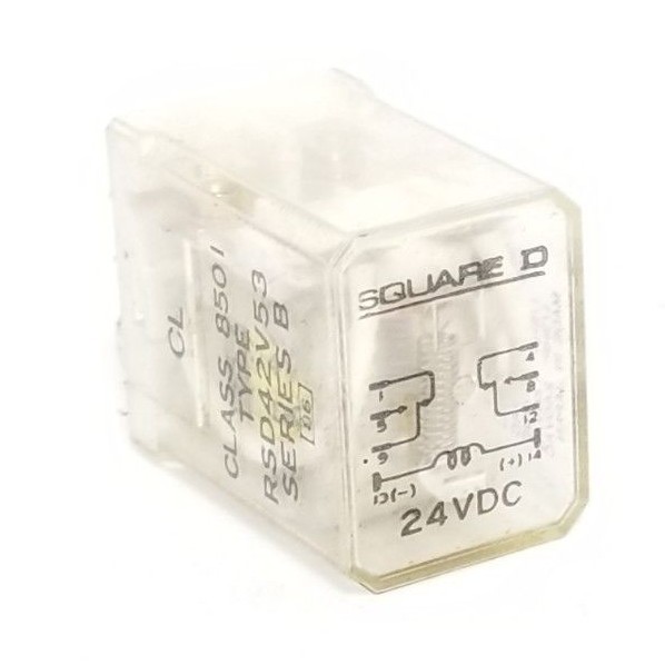 Used SQUARE D 8501RSD42V53 RELAY 8501-RSD42V53, SER. B, DC24V