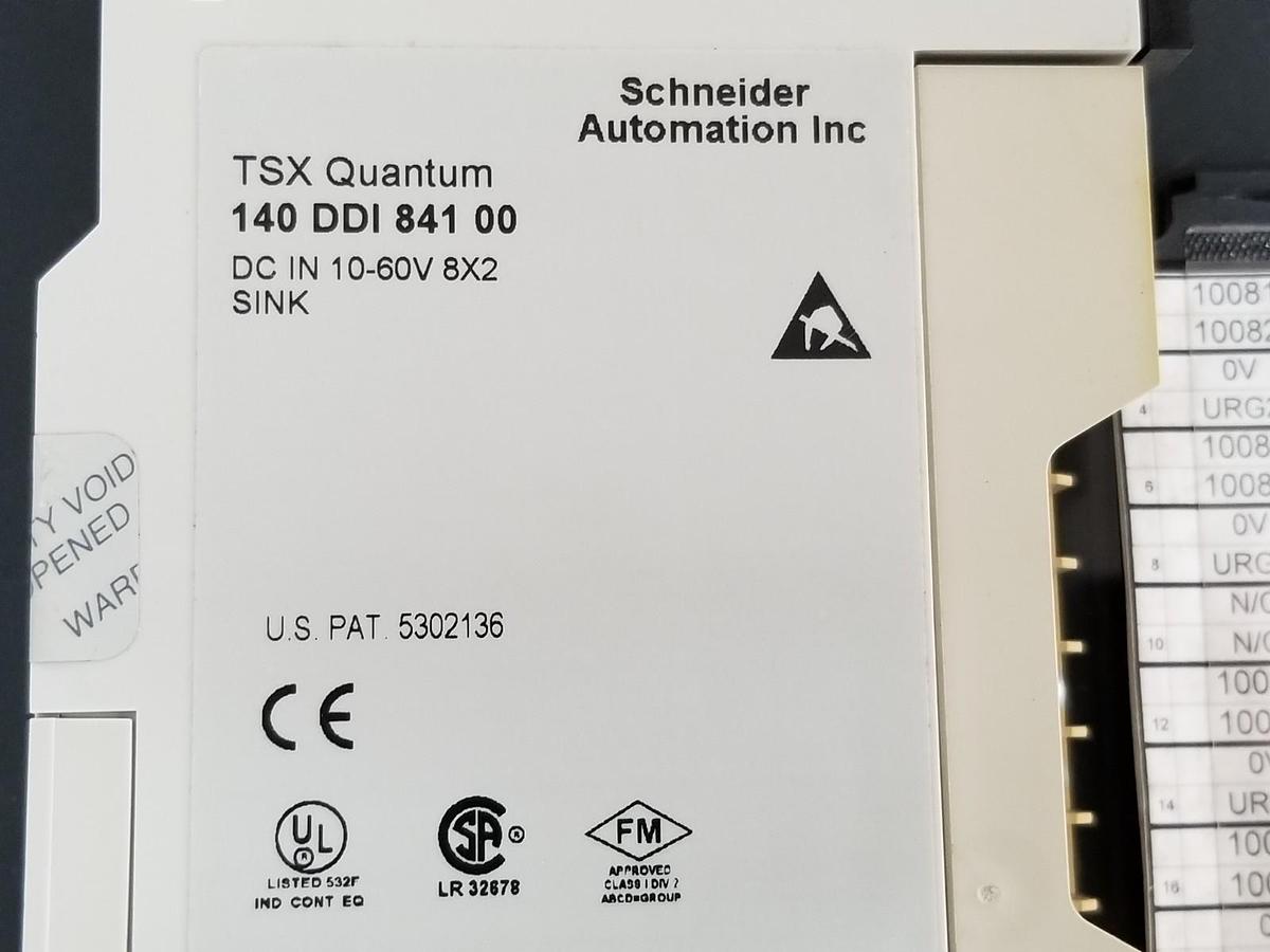 Used SCHNEIDER AUTOMATION 140 DDI 841 00 INPUT MODULE REV. 11.00 W/ 140XTS-002-00