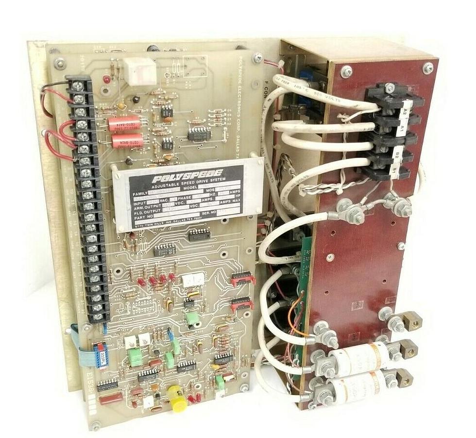 Used POLYSPEDE FHP-100 ADJUSTABLE SPEED DRIVE HP SER. OPTION: D 150-240VDC 230VAC