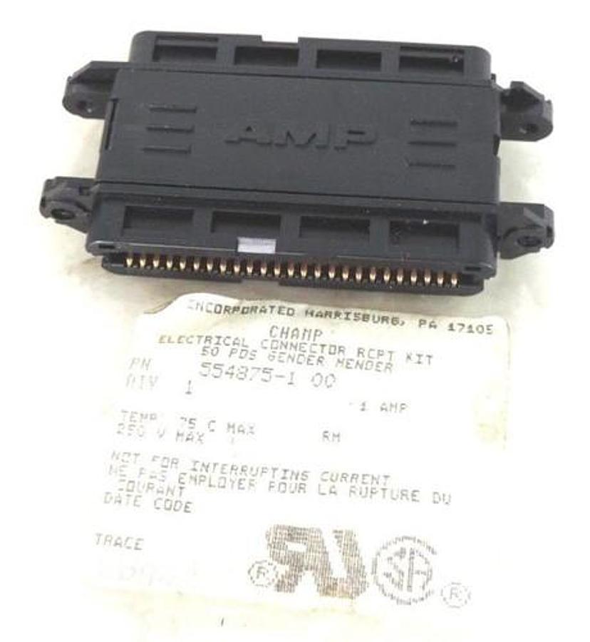 Used NEW CHAMP 554875-1 ELECTRICAL CONNECTOR RCPT KIT 50 POS. GENDER MENDER 5548751