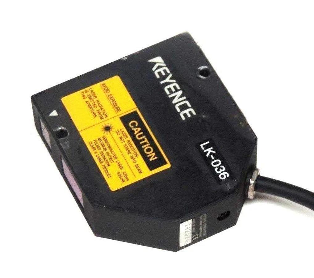 Used KEYENCE LK-036 LINEAR POSITION SENSOR HEAD 24VDC, 400MA, 10/50HZ, LK036