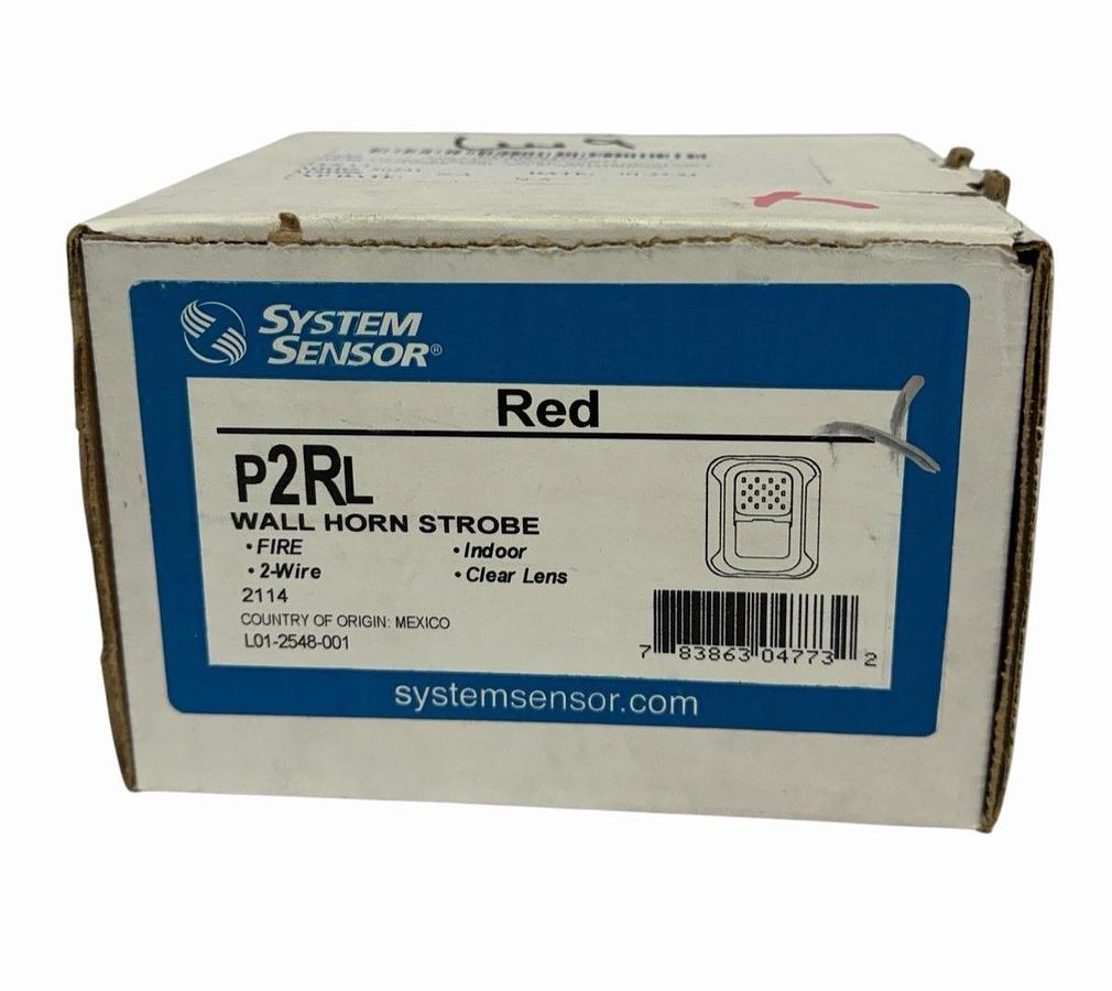 Used NIB SYSTEM SENSOR P2RL WALL HORN STROBE RED 2-WIRE INDOOR CLEAR LENS