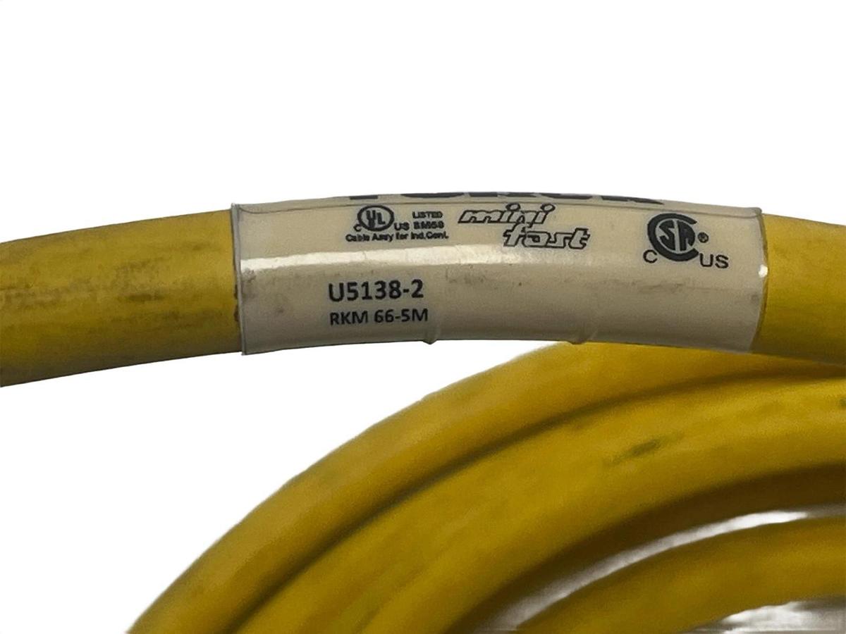 Turck RKM 66-5M Power Cordset 6-Wire 5 Meter New Surplus 7/8" Mini-Fast - NSNP
