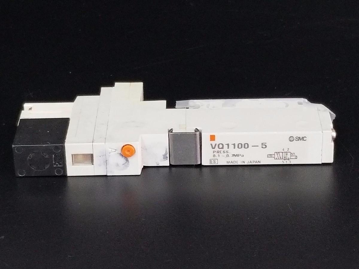 Used SMC VQ1100-5 SOLENOID VALVE VQ11005, 0.1~0.7MPa, DC 24V, 1W