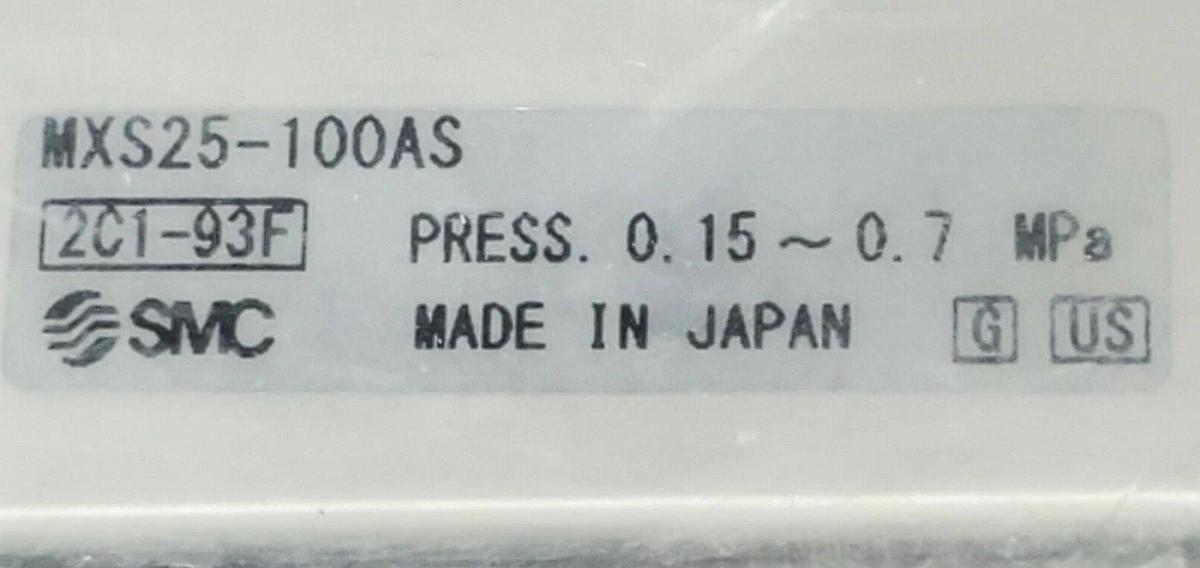 Used NEW SMC MXS25-100AS AIR SLIDE TABLE CYLINDER MXS25100AS, MAX. 0.5~0.7MPa