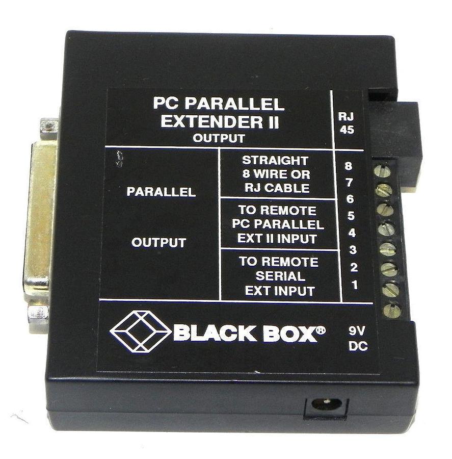 Used BLACK BOX PI322A PC PARALLEL EXTENDER II 9VDC