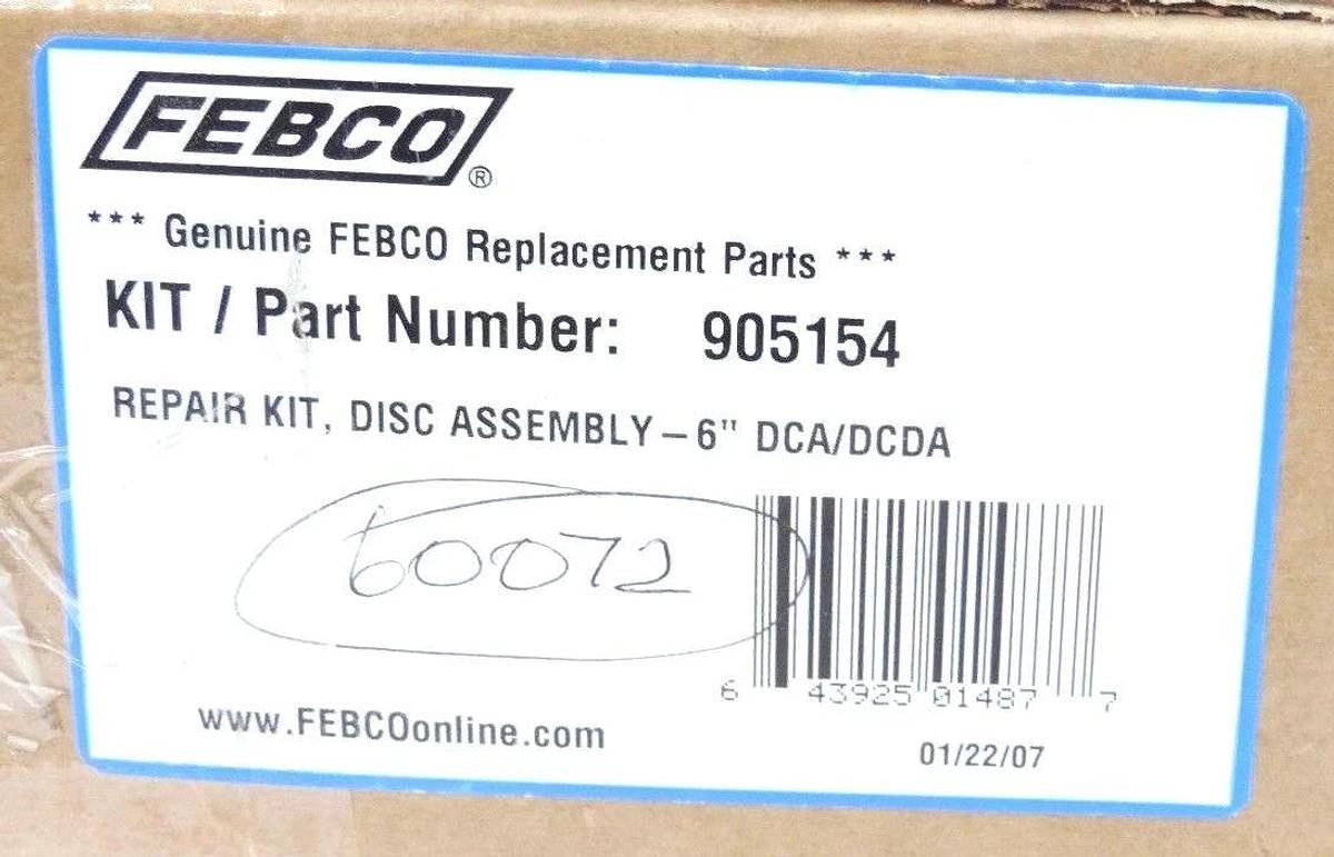 Used NIB FEBCO 905154 DISC ASSEMBLY REPAIR KIT 6" DCA/DCDA