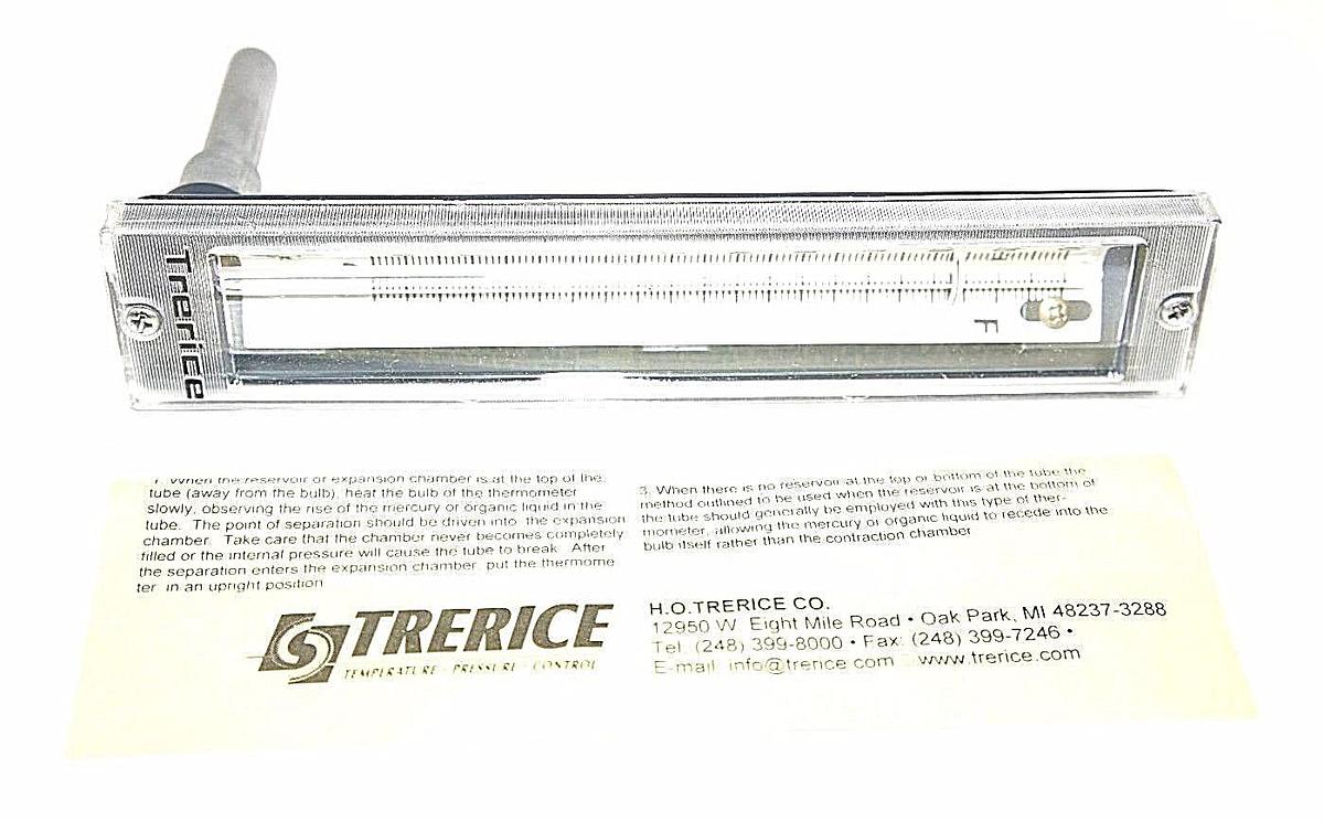 Used NEW TRERICE 435210207SPB ECONO THERMOMETER, 5 1/2" ANGLE, 2" ALUMINUM STEM