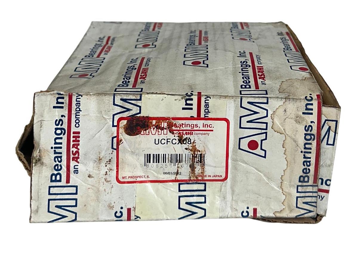 Used AMI BEARINGS UCFCX08 4-BOLT ROUND FLANGE MOUNT CARTRIDGE BEARING 40mm NSMP
