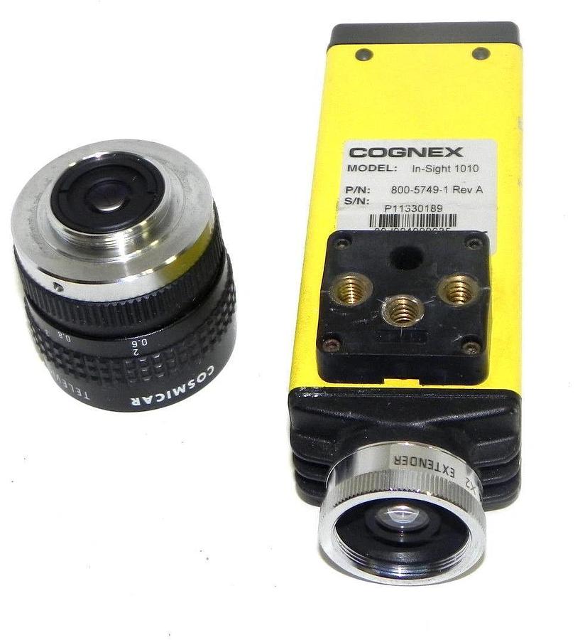 Used COGNEX 800-5749-1 REV. A VISION SENSOR IN-SIGHT 1010 CAMERA W/ COSMICAR LENZ