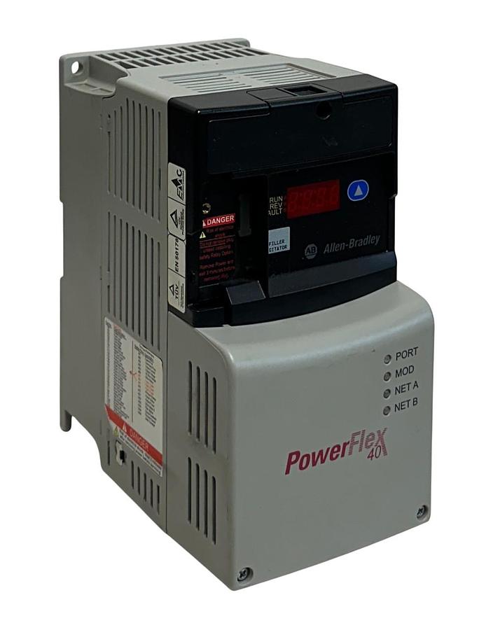 Used ALLEN BRADLEY 22D-D1P4N104 /A PowerFlex 40 AC DRIVE 0.4kW/0.5HP ENet COMM USNP