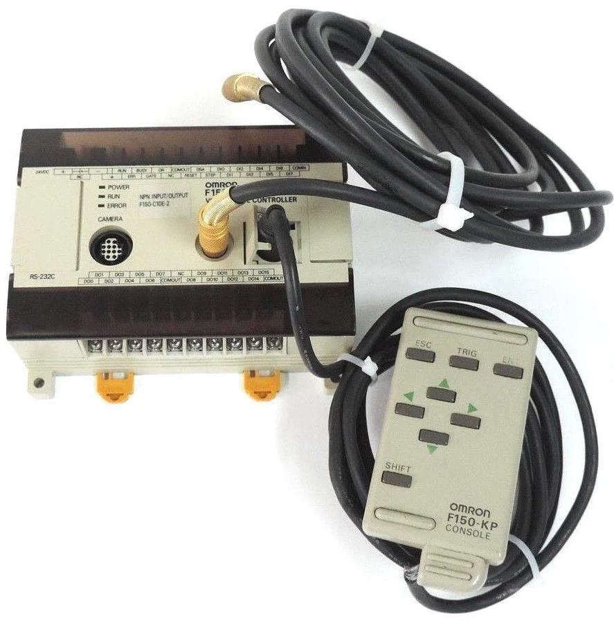 Used OMRON F150-C10E-2 VISION MATE CONTROLLER & CONSOLE KEYPAD F150-KP, MONITOR CABLE
