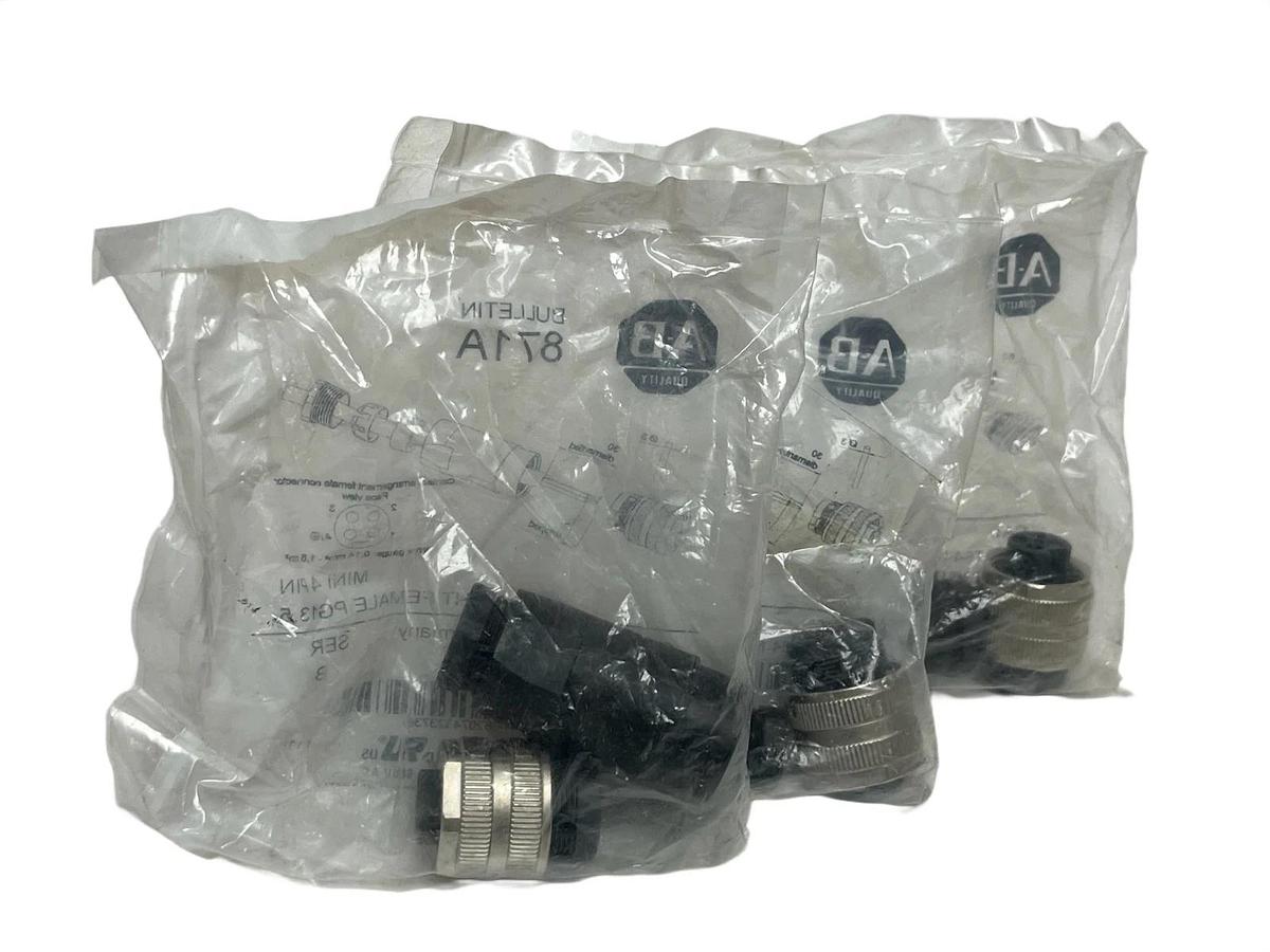 Used Lot of 3 Allen Bradley 871A-TS4-N2 Ser. B Mini 4-Pin Straight Female PG13.5
