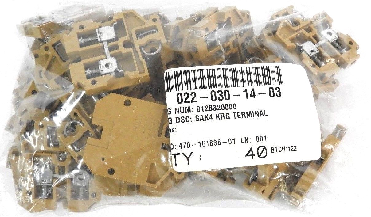 Used LOT OF 40 NEW WEIDMULLER SAK4 TERMINAL BLOCKS