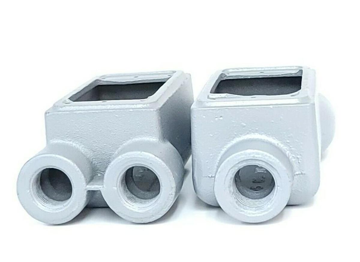Used LOT OF 2 NEW APPLETON FDCC WEATHERPROOF BOXES 3/4'' THREADED 25 CU. IN.