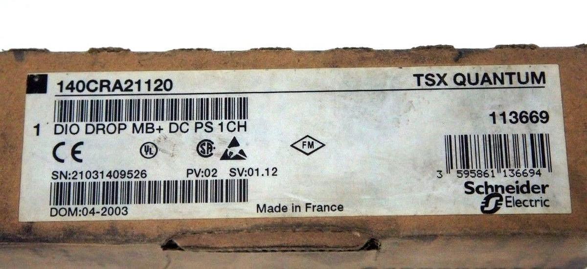 NIB SCHNEIDER MODICON 140CRA21120 DIO DROP MB+ DC PS 1CH MODULE 140-CRA-211-20