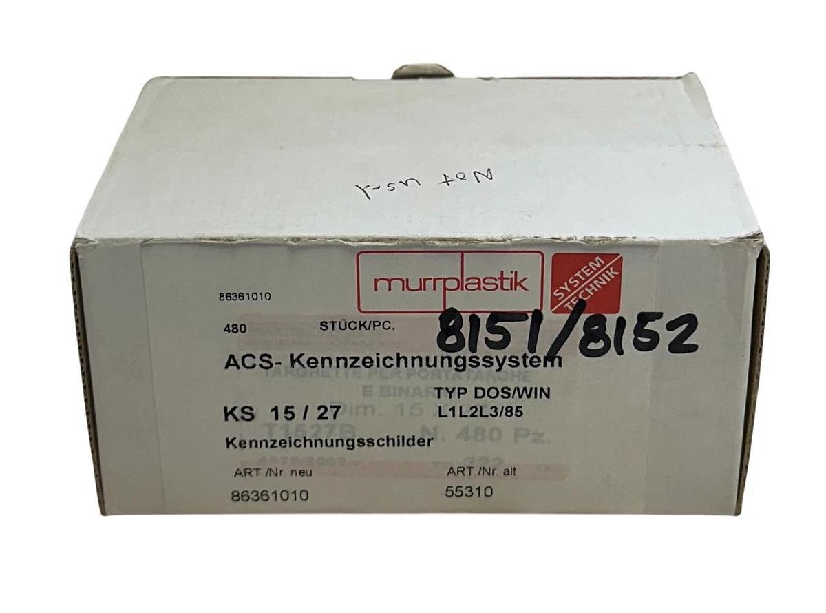 432 MURRPLASTIK 86361010 / MP86361010 / KS 15/27 LABELING PLATES 55310 OEM NSMP
