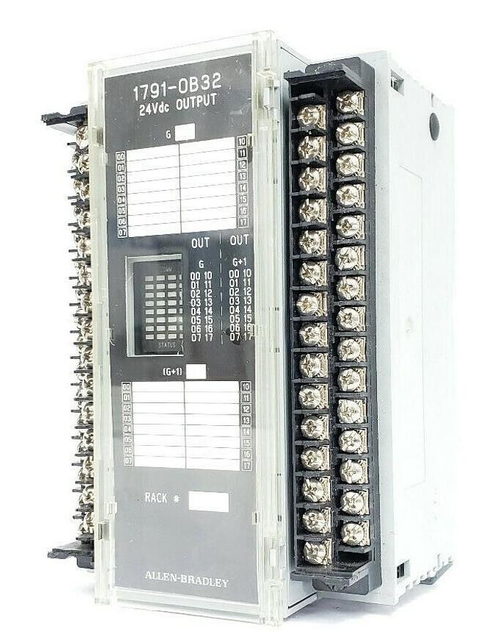 Used ALLEN BRADLEY 1791-0B32 I/O BLOCK 24VDC SER. B, P/N: 96333472 REV. A01