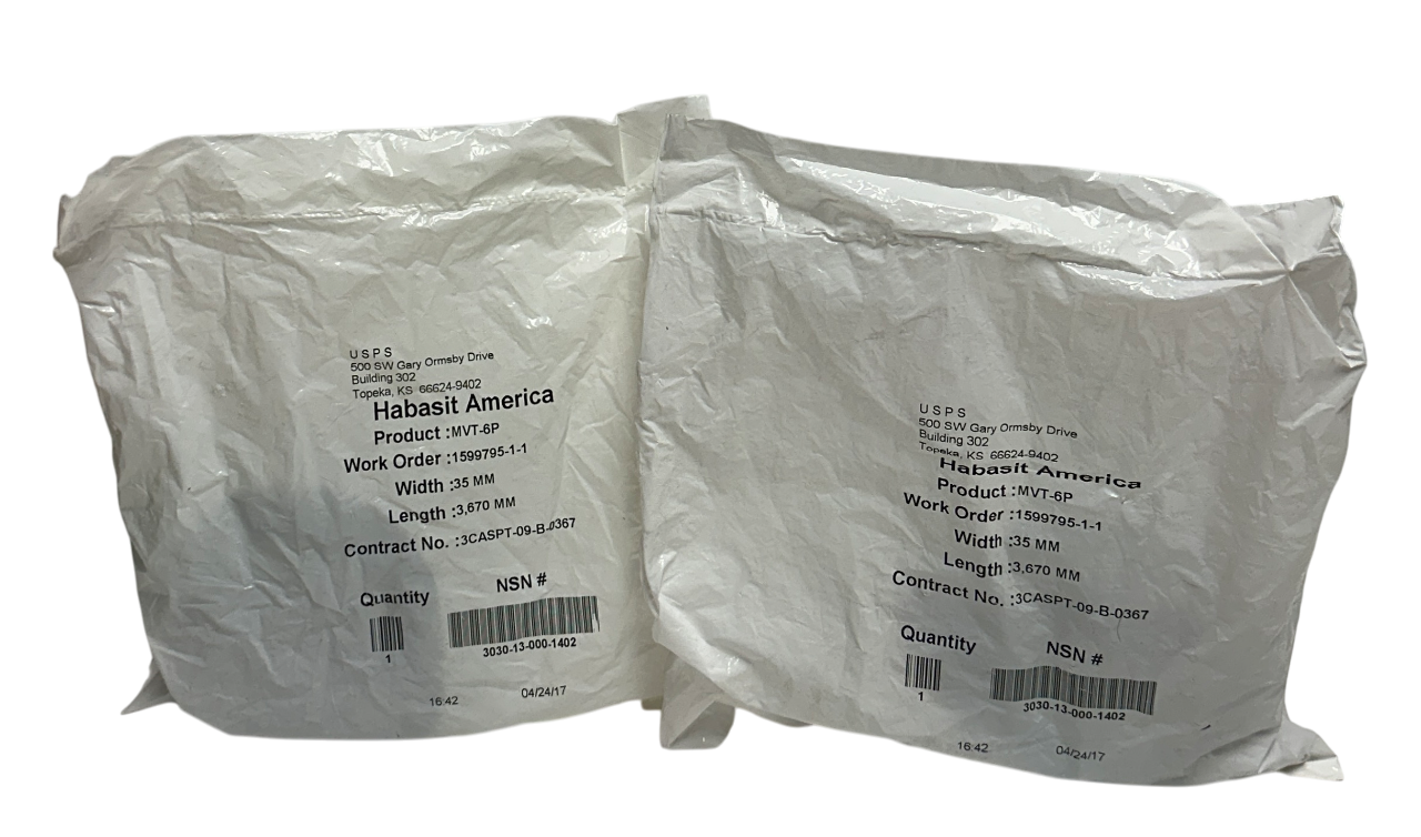 2 HABASIT AMERICA MVT-6P / MVT6P CONVEYOR BELTS W: 35mm L: 3,670 OEM NSFS
