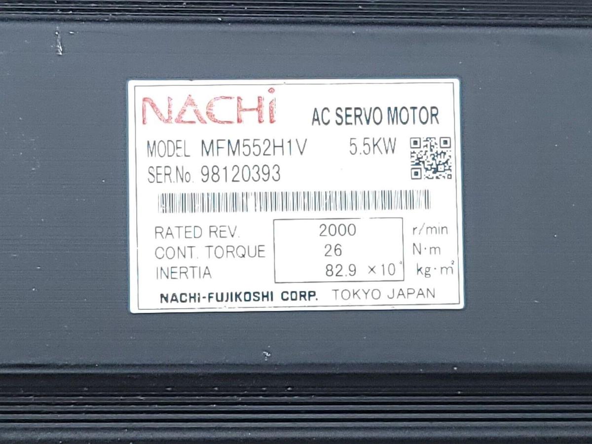 Used NACHI MFM552H1V AC SERVO MOTOR 5.5KW 2000RPM