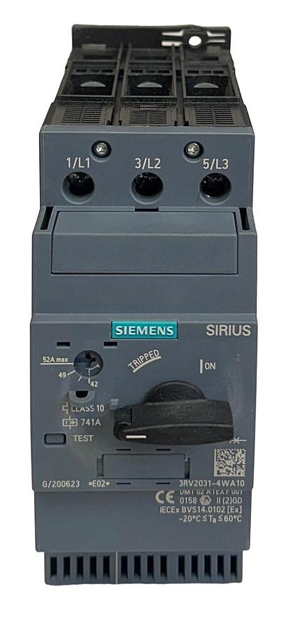 Used SIEMENS 3RV2031-4WA10 / 3RV20314WA10 SIRIUS CIRCUIT BREAKER 42-52A DIN NSMP