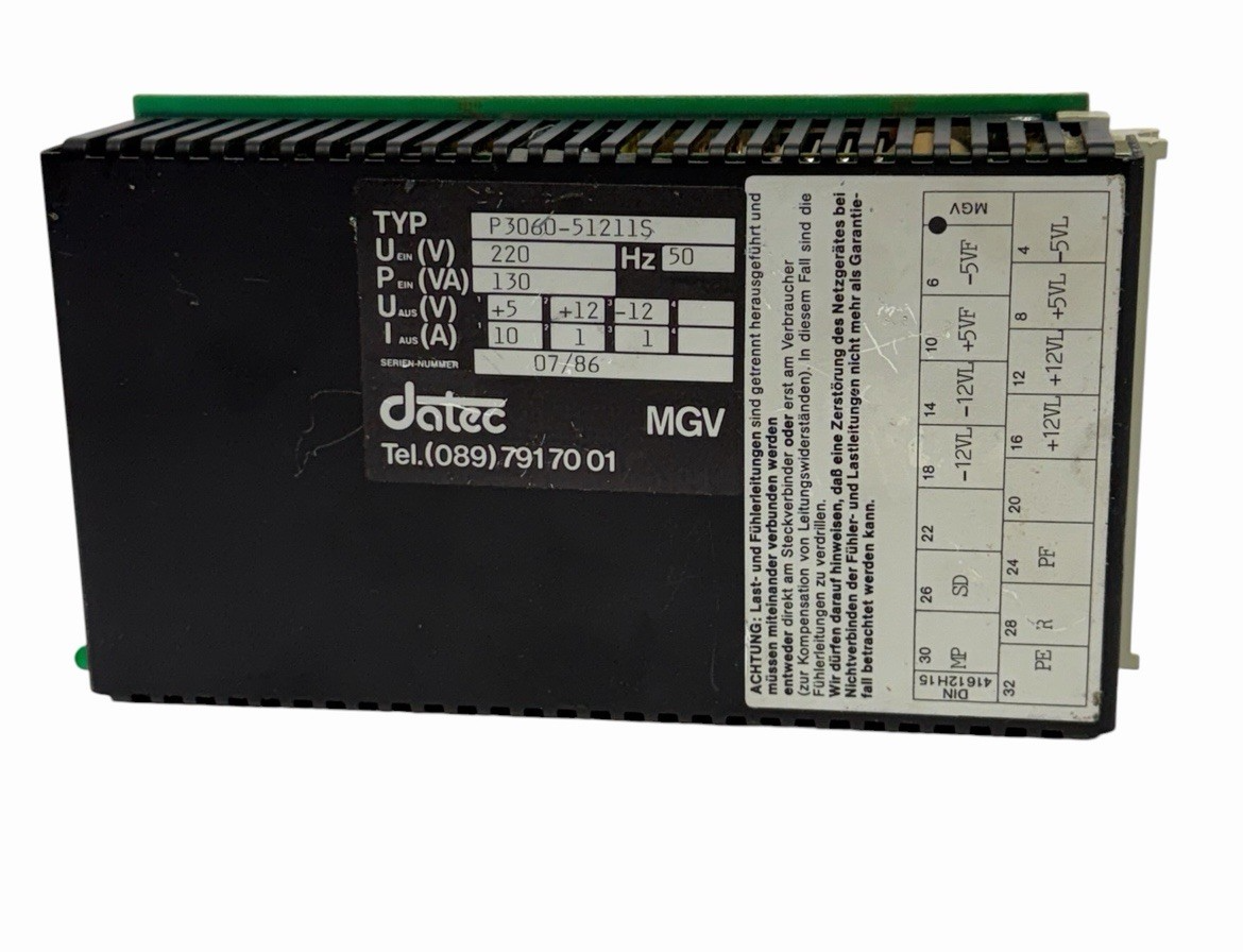 Used DATEC P3060-51211S POWER SUPPLY 220V 50HZ P306051211S