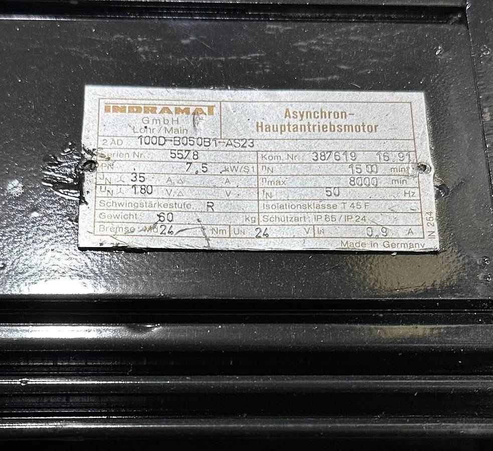 Refurbished REPAIRED INDRAMAT 2AD100D-B050B1-AS23 / 2AD100DB050B1AS23 MOTOR 7.5kW 387619
