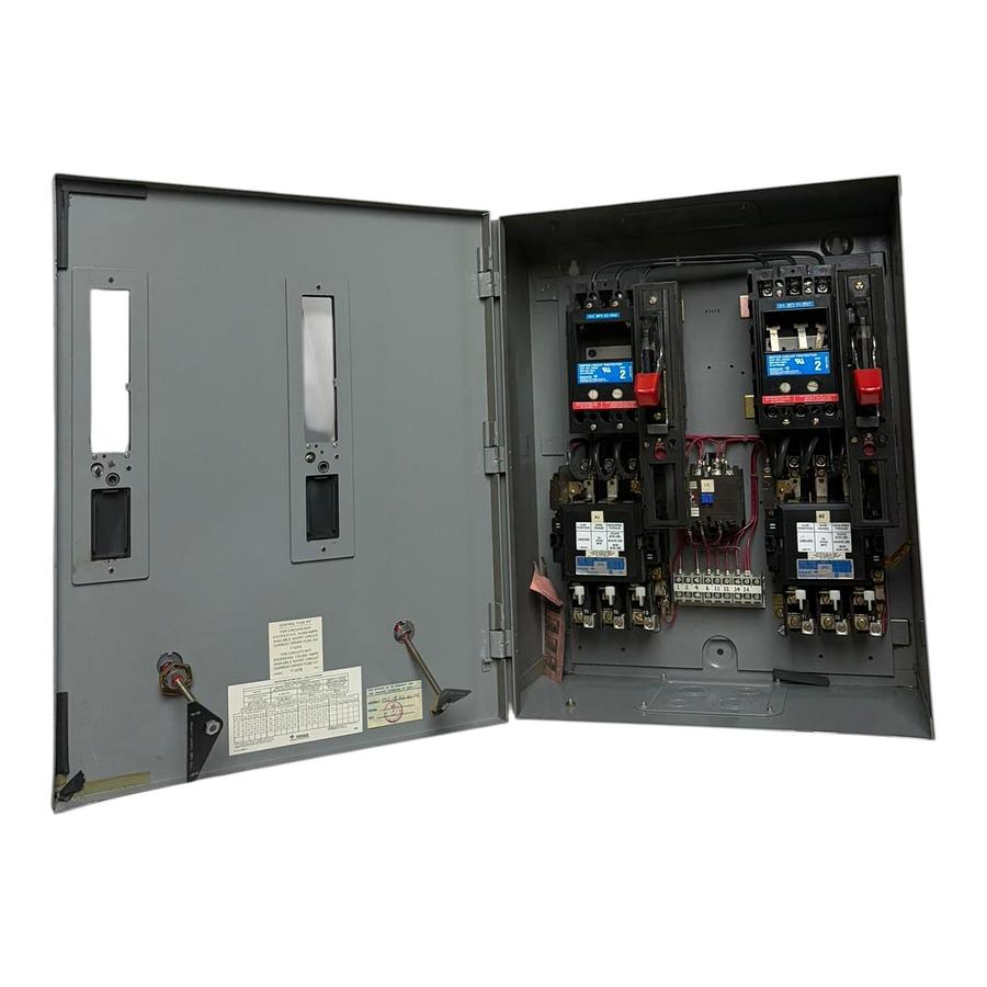 Used Gould A203D Size 2 Dual Duplex Motor Starter Panel 600V 3-Phase NEMA 1 Case