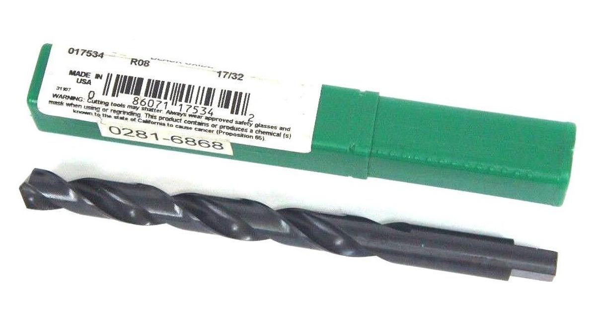 NEW PRECISION TWIST DRILL 017534 17/32" JOBBER LENGTH HSS BLACK OXIDE R08