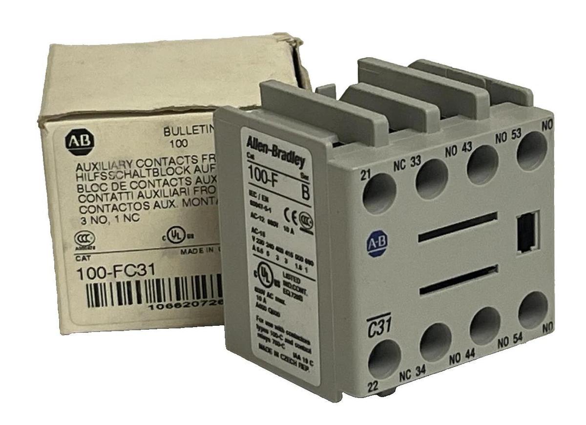 Allen-Bradley 100-FC31 Auxiliary Contact Block | Ser B 3NO/1NC Front Mount NSMP