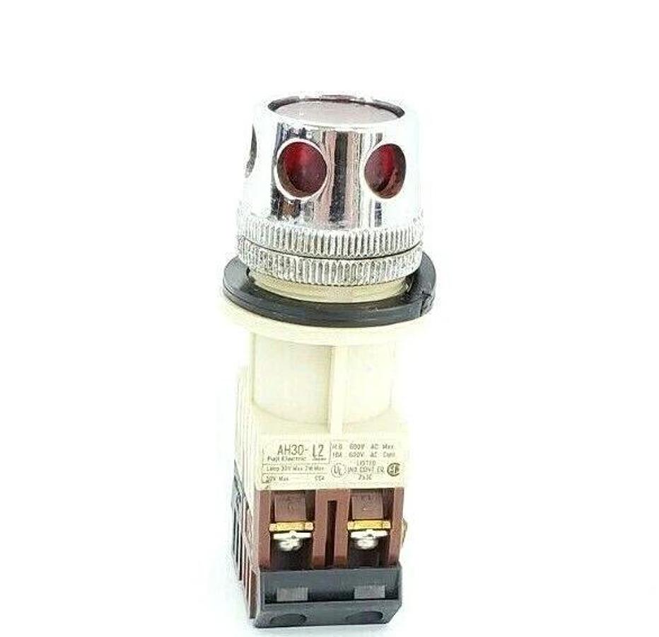 Used FUJI ELECTRIC AH30-L2 RED ILLUMINATED PUSH BUTTON W/ AHX 290 & AHX 291 CONTACTS