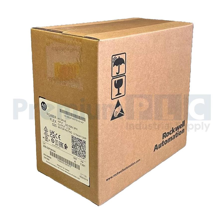 Used ALLEN BRADLEY 25B-D2P3N104 /A POWERFLEX 525 AC DRIVE 0.75kW/1.0HP FW 7.001 NSFS